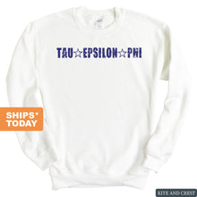 Load image into Gallery viewer, Tau Epsilon Phi Fraternal Star Sweatshirt - Fraternity Crewneck Sweatshirt - Kite and Crest