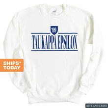 Load image into Gallery viewer, Tau Kappa Epsilon Sweatshirt - TKE Shield Crewneck Sweatshirt - Kite and Crest
