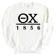 Load image into Gallery viewer, Theta Chi Sweatshirt - Theta Chi Black Letters Crewneck Sweatshirt - Kite and Crest