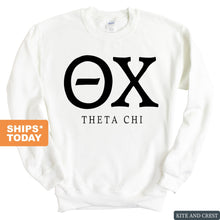 Load image into Gallery viewer, Theta Chi Sweatshirt - Theta Chi Block Letter Crewneck Sweatshirt - Kite and Crest