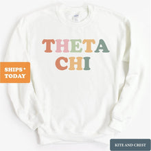 Load image into Gallery viewer, Theta Chi Sweatshirt - Theta Chi Bright and Colorful Crewneck Sweatshirt - Kite and Crest