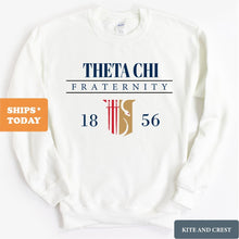 Load image into Gallery viewer, Theta Chi Sweatshirt - Theta Chi Large Crest Crewneck Sweatshirt - Kite and Crest