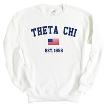 Load image into Gallery viewer, Theta Chi Sweatshirt - Theta Chi USA Flag Crewneck Sweatshirt - Kite and Crest