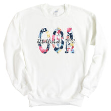 Load image into Gallery viewer, Theta Phi Alpha Floral Block Sorority Crewneck Sweatshirt - Kite and Crest