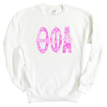 Load image into Gallery viewer, Theta Phi Alpha Pink Floral Sorority Crewneck Sweatshirt - Kite and Crest