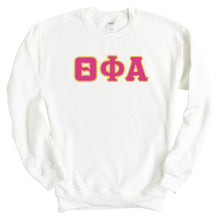 Load image into Gallery viewer, Theta Phi Alpha Sweatshirt - Theta Phi Cute Letters Crewneck Sweatshirt - Kite and Crest