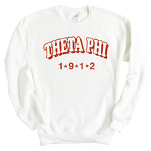 Load image into Gallery viewer, Theta Phi Alpha Sweatshirt - Theta Phi Red Arch Crewneck Sweatshirt - Kite and Crest