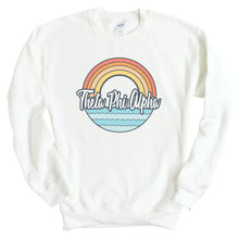 Load image into Gallery viewer, Theta Phi Alpha Sweatshirt - Theta Phi Wavy Rainbow Crewneck Sweatshirt - Kite and Crest