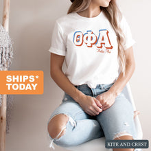 Load image into Gallery viewer, Theta Phi Alpha T-shirt - Theta Phi American Colored Tee - Kite and Crest