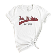 Load image into Gallery viewer, Theta Phi Alpha T-Shirt | Theta Phi Baseball Shirt | Theta Phi Alpha Sorority Gift Idea - Kite and Crest
