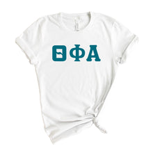 Load image into Gallery viewer, Theta Phi Alpha T-Shirt | Theta Phi Basic Large Letters Shirt | Theta Phi Alpha Sorority Gift Idea - Kite and Crest