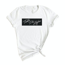 Load image into Gallery viewer, Theta Phi Alpha T-shirt - Theta Phi Black Box Tee - Kite and Crest
