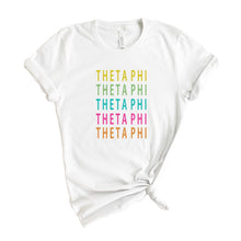 Load image into Gallery viewer, Theta Phi Alpha T-shirt - Theta Phi Modern Stacked Tee - Kite and Crest