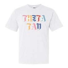 Load image into Gallery viewer, Theta Tau Colorful 3D Comfort Colors T-Shirt - Kite and Crest