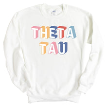Load image into Gallery viewer, Theta Tau Colorful 3D Sweatshirt - Fraternity Crewneck Sweatshirt - Kite and Crest