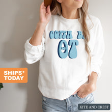 Load image into Gallery viewer, Theta Tau Happy to be Sweatshirt - Fraternity Crewneck Sweatshirt - Kite and Crest