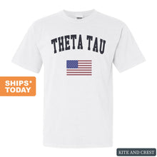 Load image into Gallery viewer, Theta Tau Traditional Flag Comfort Colors T-Shirt - Kite and Crest