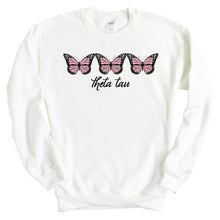Load image into Gallery viewer, Theta Tau Trendy Butterfly Sweatshirt - Fraternity Crewneck Sweatshirt - Kite and Crest