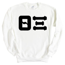 Load image into Gallery viewer, Theta Xi Basic Black Letters Sweatshirt - Fraternity Crewneck Sweatshirt - Kite and Crest