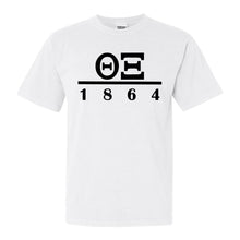 Load image into Gallery viewer, Theta Xi Black Letter Comfort Colors T-Shirt - Fraternity Tee - Kite and Crest