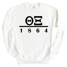 Load image into Gallery viewer, Theta Xi Black Letter Sweatshirt - Fraternity Crewneck Sweatshirt - Kite and Crest
