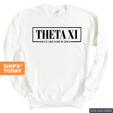 Load image into Gallery viewer, Theta Xi Fraternal Block Sweatshirt - Fraternity Crewneck Sweatshirt - Kite and Crest