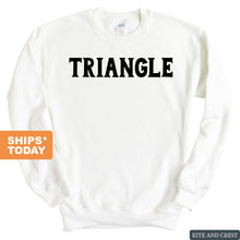 Load image into Gallery viewer, Triangle Basic Black Letters Sweatshirt - Fraternity Crewneck Sweatshirt - Kite and Crest