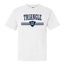 Load image into Gallery viewer, Triangle Striped Shield Comfort Colors T-Shirt - Fraternity Tee - Kite and Crest