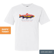 Load image into Gallery viewer, Zeta Beta Tau Comfort Colors T-Shirt - Zeta Beta Tau Fishing Shirt - Kite and Crest