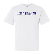 Load image into Gallery viewer, Zeta Beta Tau Comfort Colors T-Shirt - Zeta Beta Tau Fraternal Star Shirt - Kite and Crest