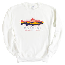 Load image into Gallery viewer, Zeta Beta Tau Sweatshirt - Zeta Beta Tau Fishing Crewneck Sweatshirt - Kite and Crest