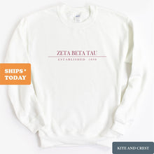 Load image into Gallery viewer, Zeta Beta Tau Sweatshirt - Zeta Beta Tau Old Fashioned Vintage Crewneck Sweatshirt - Kite and Crest