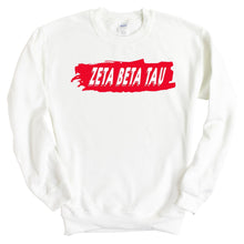 Load image into Gallery viewer, Zeta Beta Tau Sweatshirt - Zeta Beta Tau Red Slash Crewneck Sweatshirt - Kite and Crest