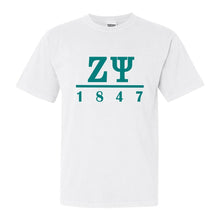Load image into Gallery viewer, Zeta Psi Comfort Colors T-Shirt - Zete Lettered Basic Shirt - Kite and Crest