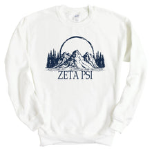 Load image into Gallery viewer, Zeta Psi Sweatshirt - Zete Epic Mountains Crewneck Sweatshirt - Kite and Crest