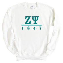 Load image into Gallery viewer, Zeta Psi Sweatshirt - Zete Lettered Basic Crewneck Sweatshirt - Kite and Crest