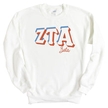 Load image into Gallery viewer, Zeta Tau Alpha Sweatshirt - Zeta (ZTA) American Colored Crewneck Sweatshirt - Kite and Crest