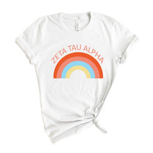 Load image into Gallery viewer, Zeta Tau Alpha T-shirt - Zeta Colorful Rainbow Tee - Kite and Crest