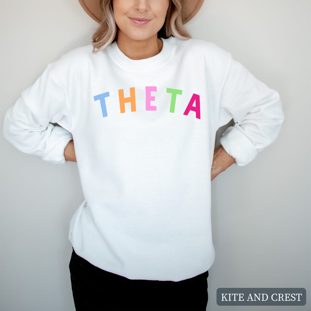 Sweatshirt | Rainbow Letter Crewneck Sweatshirt | Sorority Gift Idea