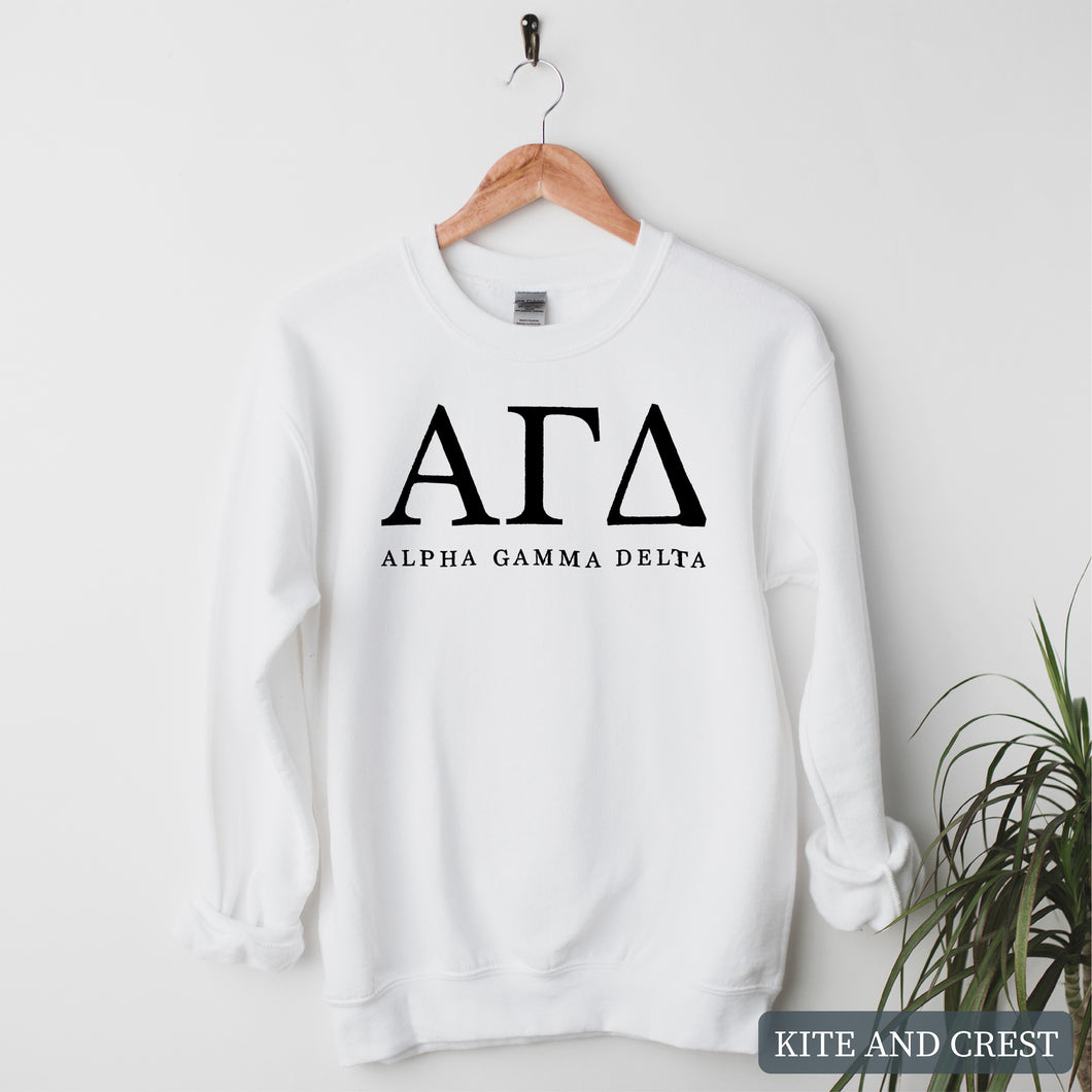 Block Letter Sorority Crewneck Sweatshirt