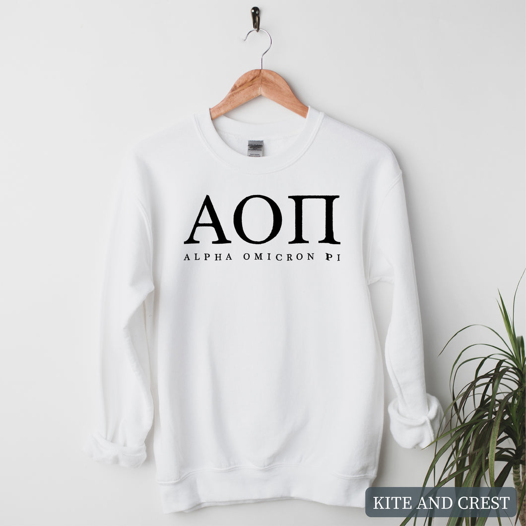 Block Letter Sorority Crewneck Sweatshirt