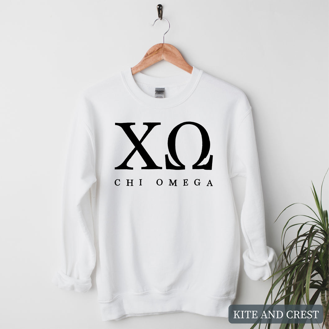 Block Letter Sorority Crewneck Sweatshirt