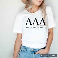 Load image into Gallery viewer, Block Letter Sorority T-Shirt
