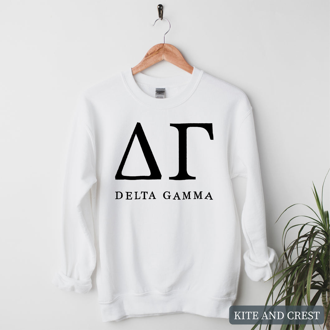 Block Letter Sorority Crewneck Sweatshirt