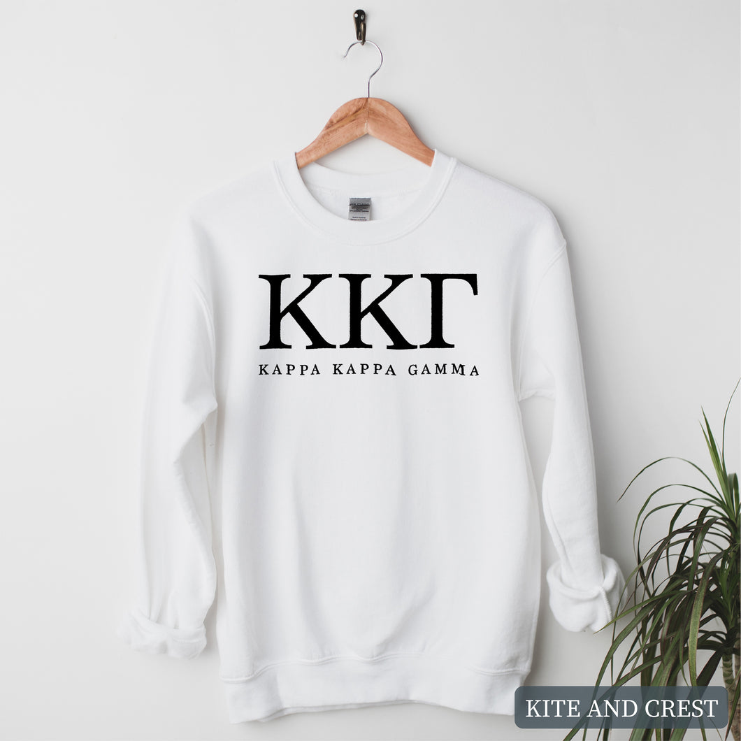 Block Letter Sorority Crewneck Sweatshirt