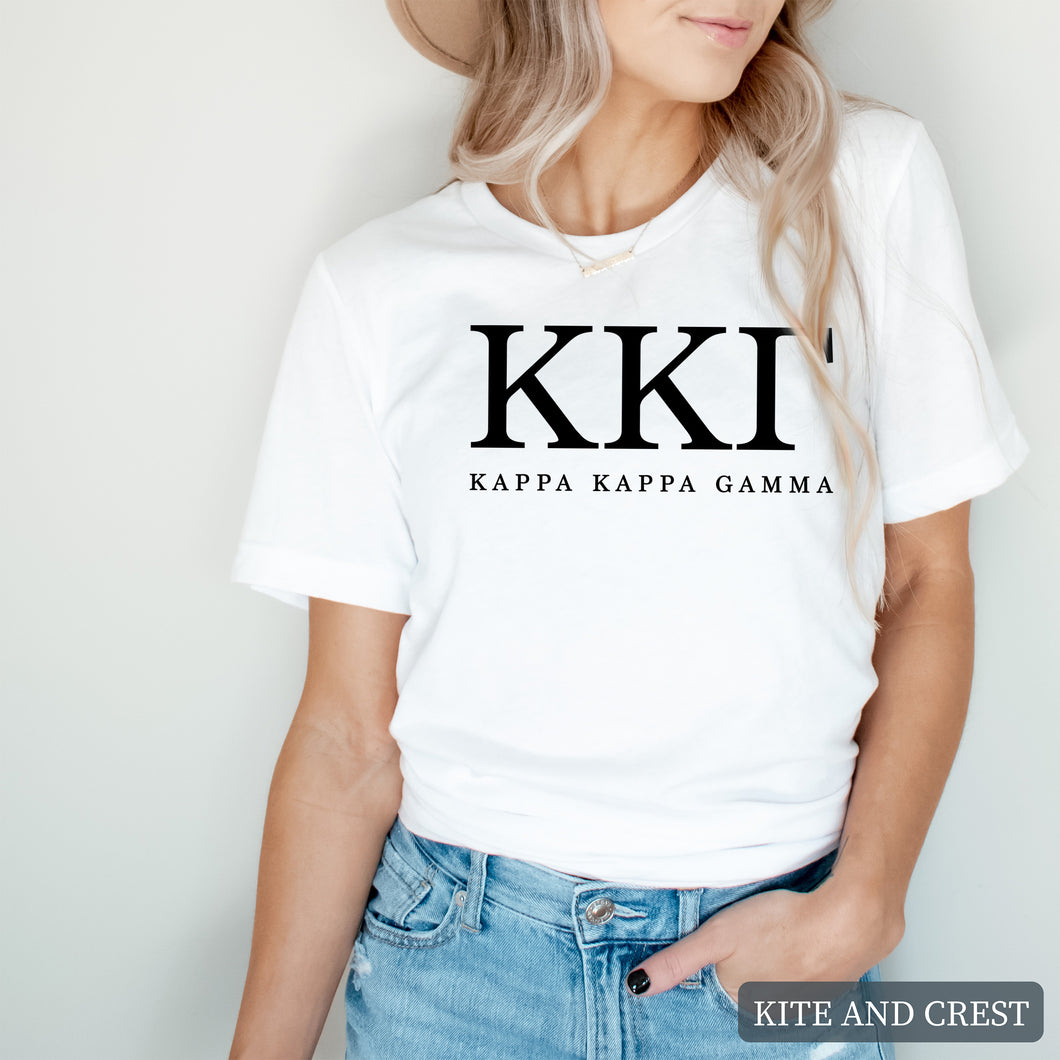 Block Letter Sorority T-Shirt Shirt Tee