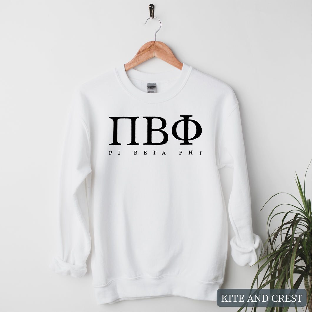 Block Letter Sorority Crewneck Sweatshirt