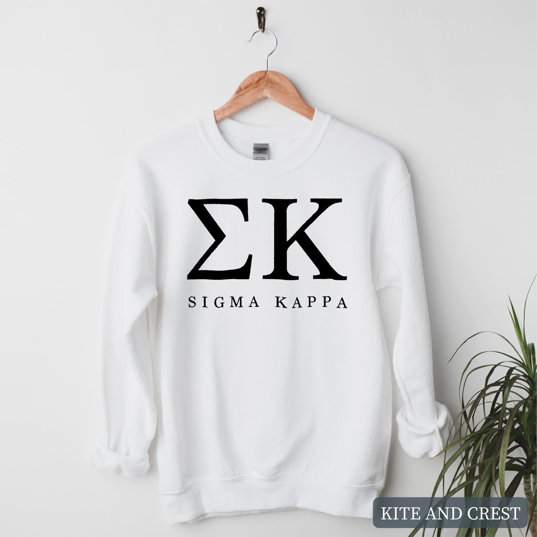 Block Letter Sorority Crewneck Sweatshirt