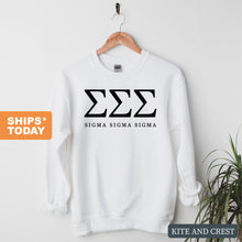 Load image into Gallery viewer, Block Letter Sorority Crewneck Sweatshirt
