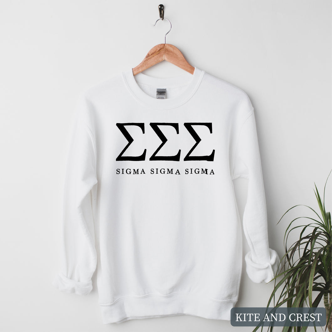 Block Letter Sorority Crewneck Sweatshirt